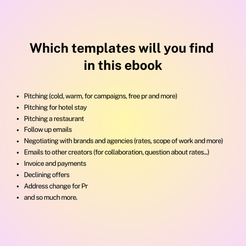 Email Templates for Influencers | Pitching templates (English)