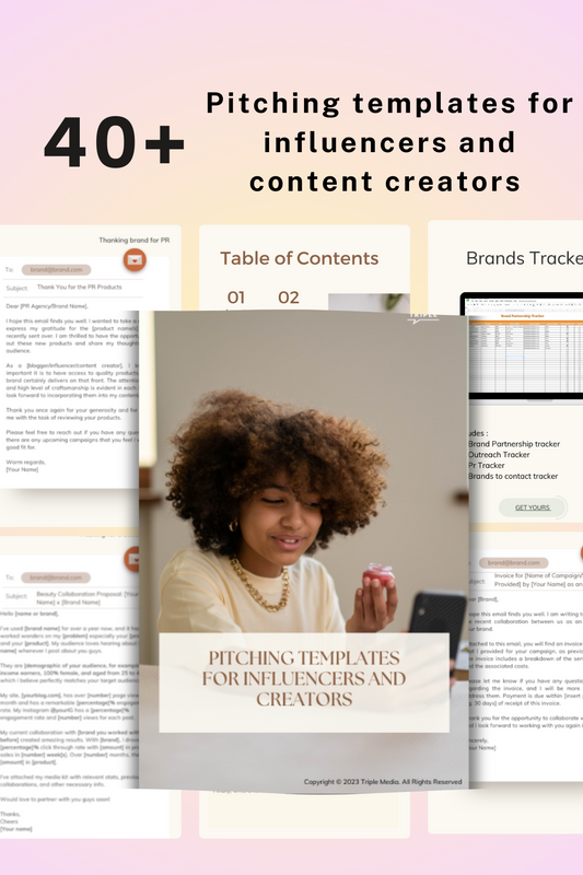 Email Templates for Influencers | Pitching templates (English)